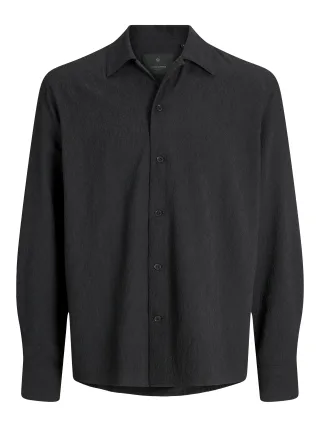 JACK&JONES - JPRBLATREND JACQUARD L/S SHIRT STYD AW24 black - Gr. - M