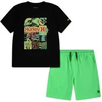 Hurley Shirt & Shorts HRLB S/S TEE & MESH SHORT SET (2-tlg) 2-teiliges Set aus Shirt und Shorts, sportlicher Stil