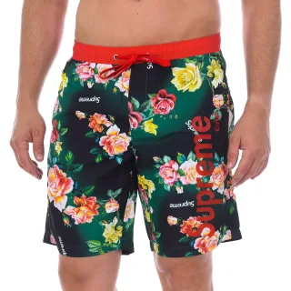 Boxer-Badeanzug mit Rosendruck