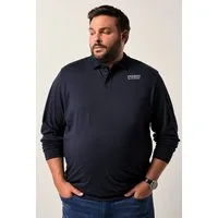Men Plus Poloshirt Langarm-Poloshirt Bauchfit Bruststick
