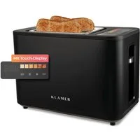 KLAMER Toaster Toaster mit Brötchenaufsatz, hochwertiger 2 Scheiben-Toaster, 6 Bräun…, 900 W