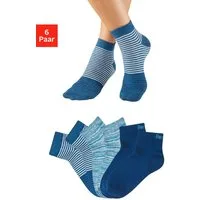 Bench. Kurzsocken Damen und Herren meliert und uni (Packung, 6-Paar, Gr. 35-38 bis 43-46) mit ansprechendem Streifen- Design und uni