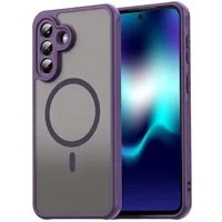 Wigento Handyhülle MagSafe für Samsung Galaxy A57 5G TPU Hybrid Kameraschutz Matt Lila 6,7 Zoll, MagSafe-kompatibel, frosted Design, stoßfest