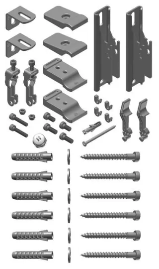 Kermi Badheizkörper Befestigungs-Set Duett weiß, AK3, ZB03360001 ZB03360001