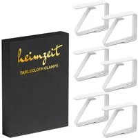 heimzeit Tischtuchklammer Tischdeckenklammern für Platten 3-5 cm, (Set, 6-tlg), Tischklammern für Tischdecke