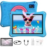 XGODY N02Pro Android 15 16GB+256GB Kinder Tablet (10.1", 256 GB, Android 15, mit EVA Kinderschutzhülle, Octa Core 256GB ROM 7000 mAh Dual-Kamera)