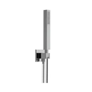 Herzbach Living Spa Wannenset 11.630221.4.01 chrom, mit Konushalter, Brauseanschlussbogen, 1.600mm, square