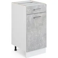 Vicco Unterschrank R-Line, Beton/Weiß, 40 cm ohne Arbeitsplatte (1-St)