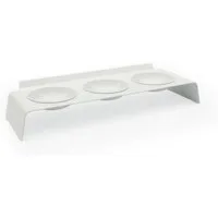 LucyBalu Katzen-Futterspender Erhöhter 3er Napfständer für Katzen BUFFET, Schalen aus Melamin (Made in Germany)