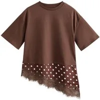 Next T-Shirt Asymmetrisches T-Shirt aus Spitze (1-tlg)
