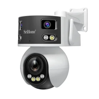 Srihome SH055C 8MP 10X Optical Zoom Security Camera 180° Panoramic IP66 Waterproof Color Night Vision Dual Band WiFi Hom
