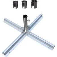 MANDALIKA Garden Plattenständer für Sonnenschirme aus Edelstahl in silber Sonnenschirm Ständer, für Stöcke bis Ø 48 mm, Spar-Set, 1 tlg., komplett-Set