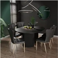 Vicco Esstisch Calero, Schwarz/Schwarz, 120 x 60 cm ausziehbar (1-St)