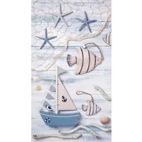 good morning Strandtuch Maritim, Velours (Packung, 1-St), Mikrofaser, Velours, Strandtuch, saugfähig, leicht, 100x180