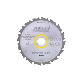 Metabo Sägeblatt power cut wood professional 190x2,2/1,4x30, Z16 FZ/FA 12° - 628006000