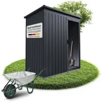 Juskys Gartenhaus S, BxT: 164x88 cm, mit Pultdach, Schiebetür, Fundamentrahmen & Werkzeughalterung