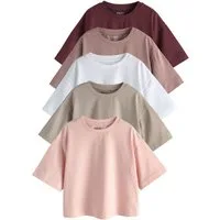 Next T-Shirt Kastige Oversized Fit T-Shirts, 5er-Pack (5-tlg)