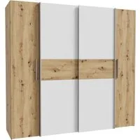 FORTE Kleiderschrank Kalixtus, Made in Europe (B/H/T ca. 200x190x60 cm, 2 Schiebetüren, 2 Drehtüren, 8 Einlegeböden) Kombination aus Dreh- und Schwebetüren, mehrere Farben