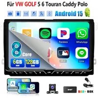 ESSGOO DAB+ Android15 6+128G Carplay GPS 4G Für VW GOLF 5 6 Touran Caddy Polo Autoradio (6GB+128GB, RDS, 4G LTE, FM, AM, DAB+ (optional), Carplay Android Auto Bluetooth EQ USB GPS Navi WIFI Touchscreen)