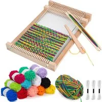 CLTYQ Lernspielzeug Webrahmen Kinder,Holz Webstuhl Set,Weben für Kinder von 4–12 Jahren, Bastelset Weben Kinder Handarbeit,Ein Perfekter Schulwebrahmen