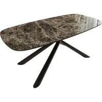 DELIFE Couchtisch Edge, Boot 100x50 cm Keramik Emperador Extra Lucidato Dunkelbraun Sarity Met