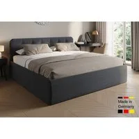 Home Collective Polsterbett Bett mit Stauraum, verstellbarem Lattenrost, viele Größen (Größen: 100x200 120x200 140x200 160x200 180x200 200x200, hochwertiger Strukturstoff, made in Germany), modernes Design mit hochwertigem Strukturstoff 200x200 cm, A