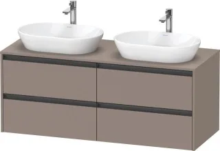 Duravit Ketho.2 Konsolenwaschtischunterbau wandhängend Basalt Matt 1400x550x568 mm - K24898B43430000 K24898B43430000