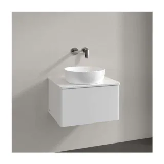 Villeroy und Boch Antao Waschtisch-Unterschrank L29050GF mit Beleuchtung, 1 Auszug, 600 x 360 x 500 mm, Front ohne Struktur, Glossy White Lacquer / Glossy White Lacquer