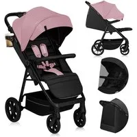 lionelo Kinder-Buggy MIRA, (Set mit Getränkehalter und Moskitonetz), XXL-Verdeck/UPF50+/92 cm Liegefläche/großer Korb/PU-Räder