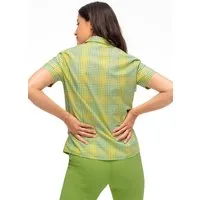 Maier Sports Funktionsbluse Philina Damen Bluse, leichte Kurzarmbluse, Blusen-Shirt, Karobluse, Reg Fit