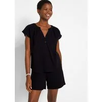 bonprix Shirtbluse Oversize-Passform, mit V-Ausschnitt, aus Baumwolle