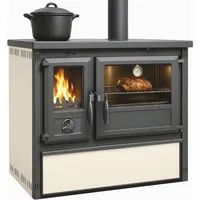 TRGO Festbrennstoffherd Küchenofen Modell Forno - creme, 6 kW