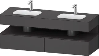 Duravit Qatego Einbauwaschtisch mit Konsolenwaschtischunterbau Graphit Matt 1600x550x600 mm - QA4797 QA4797080490000