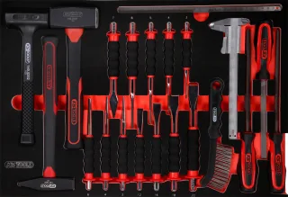 KS Tools Hammer- - Meißel- - und Feilen-Satz in Schaumstoffeinlage, 21-tlg - 811.0021