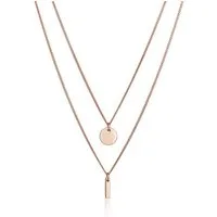 Elli Ketten-Set 2-lagig Layer Kreis Stab Geo 925 Silber, Geo