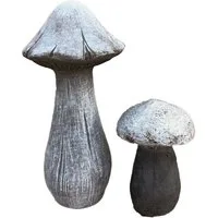 Stone and Style Gartenfigur Frostfeste Steinfigur 2er-Set Waldpilze