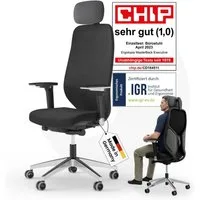 Ergotopia Bürostuhl MasterBack ergonomischer Schreibtischstuhl mit Kopfstütze (bereits montiert)