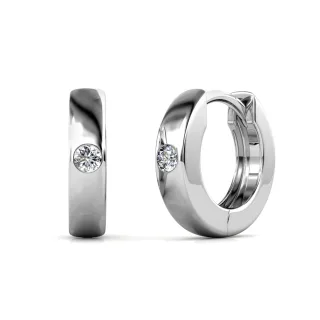Ringe Ohrringe - Silber und Kristall