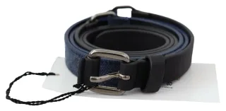 Wendbarer Leder-Gürtel Blaues Canvas