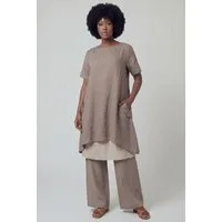 YC Fashion & Style Tunika Leinenkleid – luftiges Oversized Tunika-Kleid – One Size 34–44 dekorative Knopfdetails