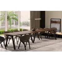 Endo-Moebel Esstisch Lungo XXL 130-405 cm, Metallgestell, ausziehbar, erweiterbar, riesiger Kulissentisch, 4m, extra lang und groß, stabil