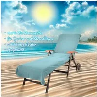 KiNZLER Strandtuch Frottee-Liegenbezug, 100% Baumwolle, Schonbezug für Gartenliegen, Walkfrottee (Spar-Set, 2-St), Liegen-Handtuch, Uni Farben, 78x200 cm, auch als 2er Set