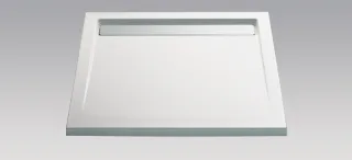 HSK Acryl Quadrat-Duschwanne super-flach 90 x 90 x 3,5 cm, mit integrierter Ablaufrinne 5525090WE
