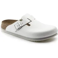 Birkenstock Clog Boston Super Grip, Naturleder, weiß Pantolette Rutschfeste Sohle & flexibler Riemen – perfekt für täglichen Komfort