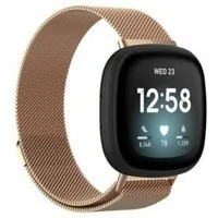 SmartUP Smartwatch-Armband für Fitbit Versa 4 Magnetisches Edelstahl Armband Milanese Ersatzband, Atmungaktiv, zeitloses Design, stufenlos verstellbar
