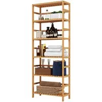 Homfa Standregal, Badregal mit 6 Ablagen verstellbar 161x60x26cm