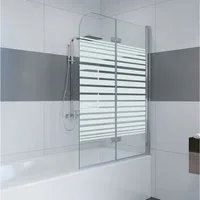 IMPTS Badewannenaufsatz Duschwand für Badewanne Badewannenfaltwand Faltbar 100-140cm, Glas Alu, (2 tlg., 2 TLG), Duschabtrennung für Badewanne