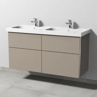 Sanipa 3way Waschtischunterbau zu Geberit iCon Light Waschtisch mit 4 Auszügen, Sandgrau-Matt BS57767
