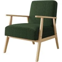 MIRJAN24 Sessel Retro Cord (mit Wellenfeder), mit Holzarmlehne, Lehnstuhl