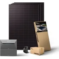 Kleines Kraftwerk Balkonkraftwerk, 2000 W, Monokristallin, (Flachdach/Garten, Solaranlage Komplettset mit Speicher), 4 x 500W, Anker Solarbank 3 Pro, Wechselrichter